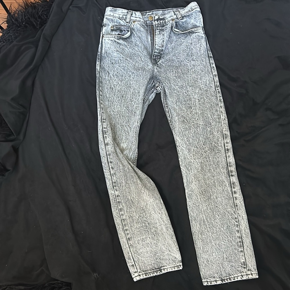 Vintage 80s Arizona Jeans Co Acid Washed Jeans, 30x30, Black/Gray, EUC